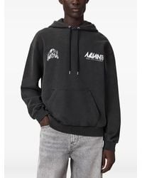 AllSaints - Graphic-Print Washed-Effect Hoodie - Lyst