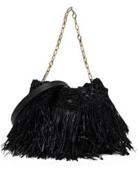 Ba&sh - June Fringed Raffia Clutch Bag - Lyst