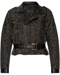 R13 - Herringbone-Pattern Biker Jacket - Lyst