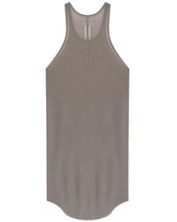 Rick Owens - T-Shirt Côtelé À Ourlet Incurvé - Lyst