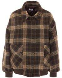 RUE DU BAC - Check-Pattern Bomber Jacket - Lyst