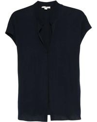 Vince - ショートスリーブ Vネックブラウス - Lyst