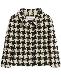 Valentino Garavani - Houndstooth Tweed Jacket - Lyst