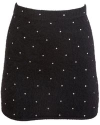 Fleur du Mal - Rhinestone Knitted Mini Skirt - Lyst