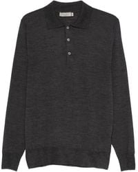 Canali - Button Wool Polo Shirt - Lyst