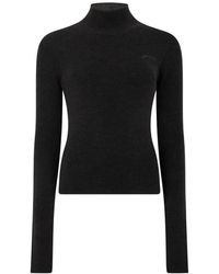Ganni - Wool Merino Mock Neck - Lyst