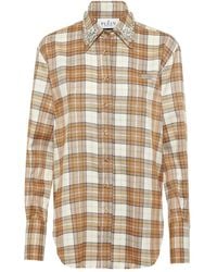 Philipp Plein - Geruite Blouse Verfraaid Met Stras - Lyst