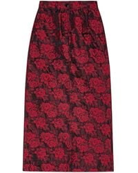 Ganni - Botanical-Print Jacquard Maxi Skirt - Lyst