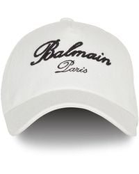 Balmain - Signature Embroidered Cap - Lyst