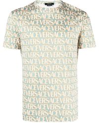 Versace - T-shirt à logo imprimé en all over - Lyst