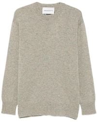 Amaranto - Crew-Neck Ribbed-Trim Sweater - Lyst