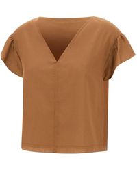 Kaos - V-Neck Ruffled Blouse - Lyst