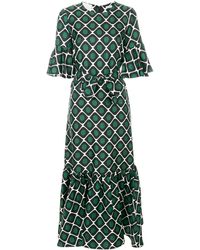 LaDoubleJ Curly Swing Patterned Dress - Groen