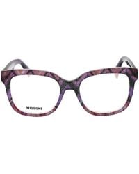 Missoni - Zigzag-Pattern Rectangle-Frame Glasses - Lyst