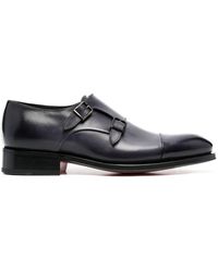 Santoni - Double Strap Leather Monk Shoes - Lyst