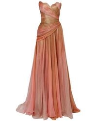 IRIS SERBAN - Melissa Draped Ombre-Print Maxi Dress - Lyst