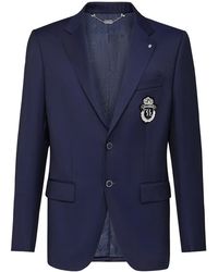 Billionaire - Crest-Motif Wool Blazer - Lyst