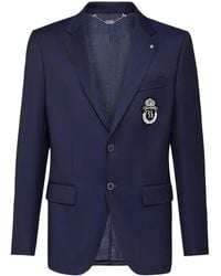 Billionaire - Crest-Motif Wool Blazer - Lyst