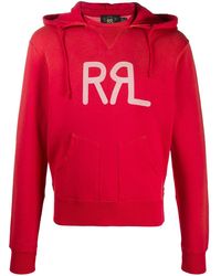 RRL - Logo Drawstring Hoodie - Lyst