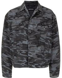 Balenciaga - Veste en jean à imprimé camouflage - Lyst