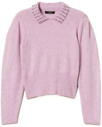 Twinset - Verzierter Pullover mit Polokragen - Lyst