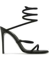 Rene Caovilla - Cleo Crystal-Embellished Leather Heeled Sandals - Lyst