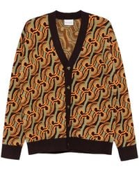 Drole de Monsieur - Abstract-Pattern Jacquard-Knit Cardigan - Lyst