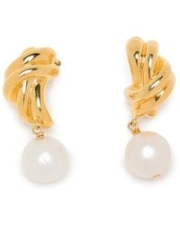 Completedworks - Knotted Pearl-Pendant Earrings - Lyst