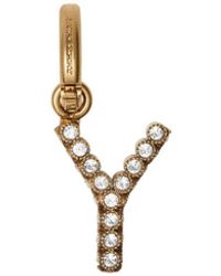 Burberry Crystal 'y' Alphabet Charm - Metallic