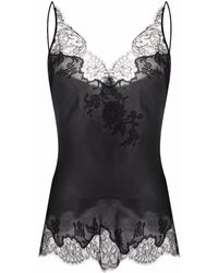 Carine Gilson Lace-panelled Silk Camisole - Black