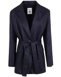 Semicouture - Belted Single-Breasted Blazer - Lyst