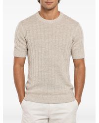 Brunello Cucinelli - Ribbed-Knit Short-Sleeve T-Shirt - Lyst