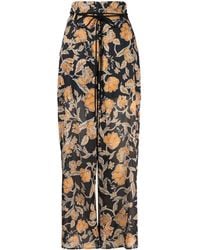 Patrizia Pepe - Floral-print Wide-leg Trousers - Lyst