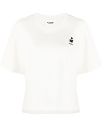Isabel Marant - Logo-flocked Cotton Blend T-shirt - Lyst