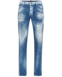 Philipp Plein - Jeans Im Distressed-Look Mit Nieten - Lyst