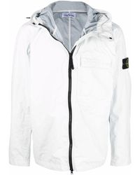 Stone Island Logo-patch Zip-fastening Jacket - White