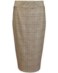 D.exterior - Checked Midi Pencil Skirt - Lyst