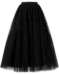 Giambattista Valli - Crystal-Embellished Embroidered-Tulle Skirt - Lyst