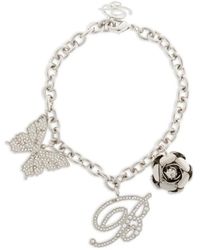 Blumarine - Bracciale Con Ciondoli A Forma Di Farfalla E Rosa - Lyst