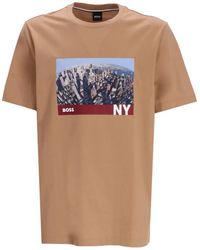 BOSS - T-Shirt En Coton À Imprimé Graphique - Lyst
