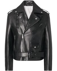 Thom Browne - Leather Moto Jacket - Lyst