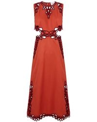 Antik Batik - Robe Mi-Longue Brodée À Découpes - Lyst