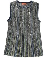 Missoni - Sleeveless Ribbed Top With Sequins - Lyst