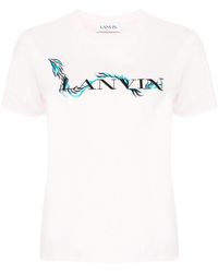 Lanvin - T-shirt en coton à logo imprimé - Lyst