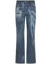 DSquared² - Embellished Low-Rise Straight-Leg Jeans - Lyst