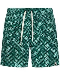Altea - Geometric-Print Drawstring Swim Shorts - Lyst