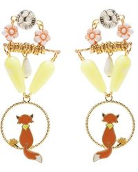 Amir Slama - Cat Motif Drop Earrings - Lyst