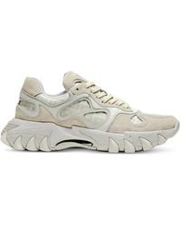 Balmain - B-East Suede Monogram Sneakers - Lyst