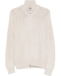 Barba Napoli - Zip-Up Cable-Knit Cardigan - Lyst