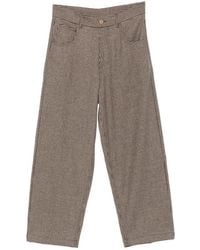 Jejia - Gigi Houndstooth-Pattern Straight-Leg Trousers - Lyst